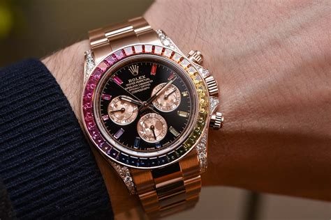 rolex daytona rainbow everose gold price in india